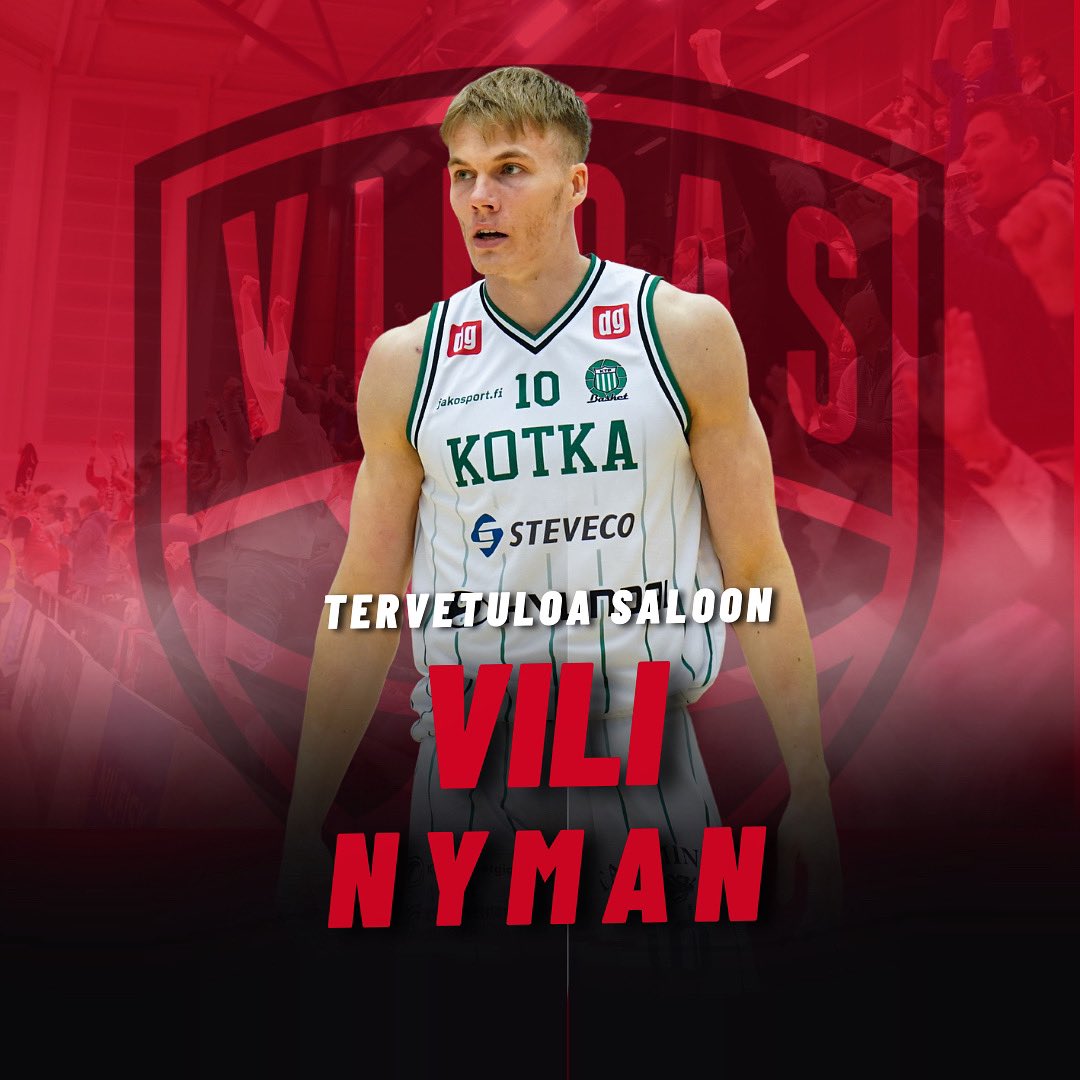 🚨 Pelaajauutisia! Vili Nyman siirtyy Kotkasta Vilppaaseen

Nyman pelasi viime kaudella Korisliigassa 32 ottelua 10.6 pisteen ja 6.0 levypallon keskiarvolla.

Lue koko uutinen täältä: vilpaskoripallo.fi/vili-nyman-sii…

#salonvilpas #punavalkone #korisliiga