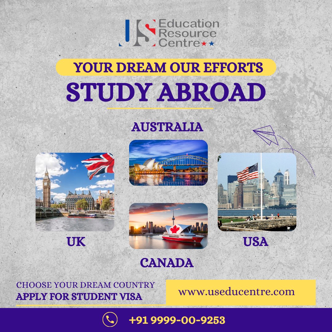 Want to Study Abroad ??
Your Dream Our Efforts
Apply for Student VISA

Best Scholarship Option Available

Book your free counselling session now!
For any other queries, visit useducentre.com or call 9999009253

#studyabroad #StudyinUSA #StudyinCanada #StudyinGermany