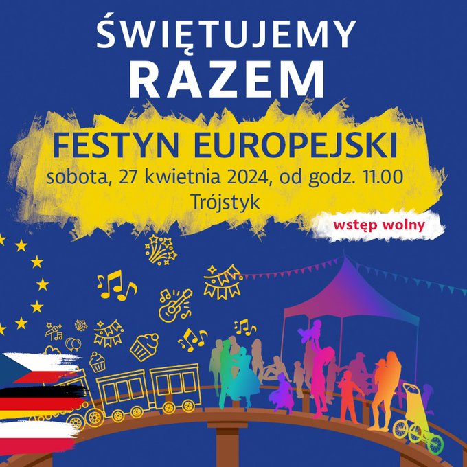 Związek Miast 🇵🇱 Bogatynia 🤝 🇨🇿 Hrádek nad Nisou 🤝 🇩🇪 Żytawa (Zittau) jest współorganizatorem Festynu Europejskiego na trójstyku granic. Zapraszamy w sobotę na wspólne świętowanie Dnia Europy i 2⃣0⃣ rocznicy przystąpienia Polski i Czech do UE 🇪🇺 ➡️ 20latwue.pl/wydarzenia/202…