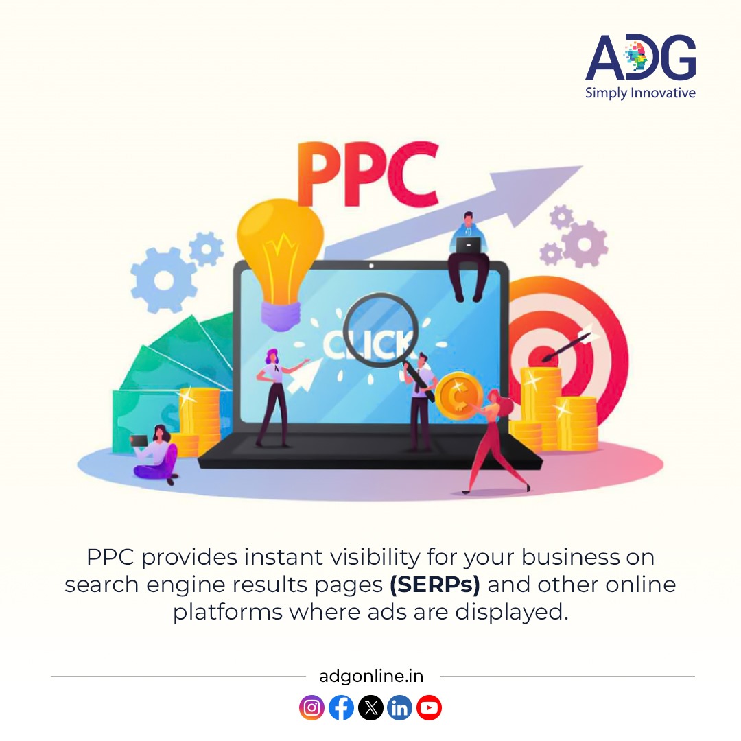 Instantly boost your business's visibility with PPC! 🚀✨ 
Get seen on search engine results pages and across online platforms in no time.

#adgonline #PPCVisibility #PPCBoost #SERPVisibility #OnlineAds