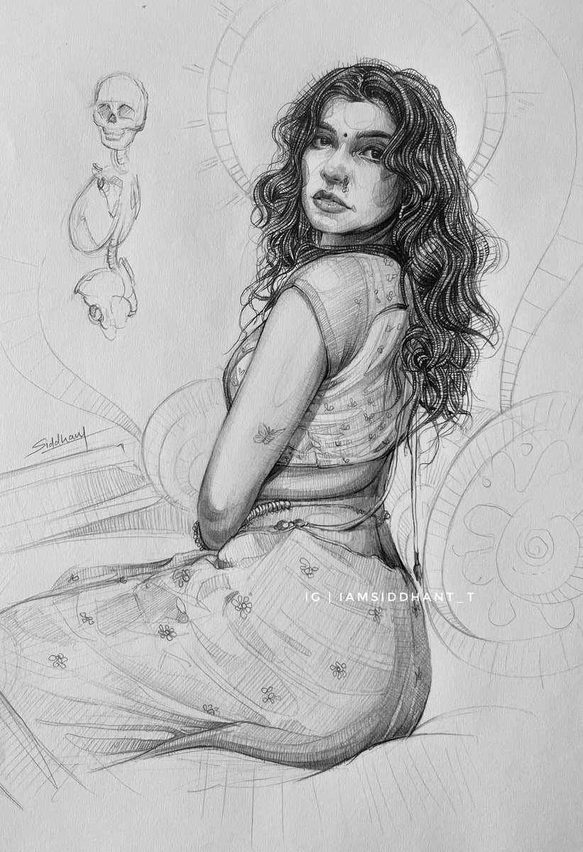 Rough sketch in my style ✍️ 
#art #drawing #brustro #realism #artist  #sketchbook #howtodraw #drawingtutorial #pencildrawing #saree #sareedraping