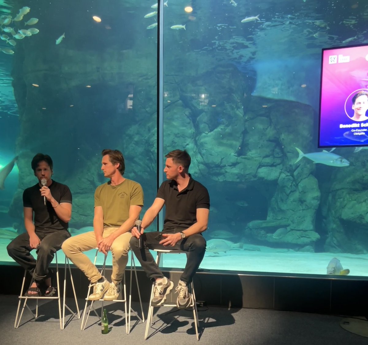 Yesterday evening, our Head of Marketing (@adrusha888) and Head of Onchain Finance (@erwan_backed), alongside the Co-Founder of @obligatecom (@b_schuppli), took center stage of the Waterfront aquarium, to talk all things RWAs in Emerging Markets.