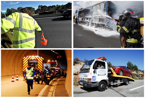 Qu'ils soient hommes et femmes en jaune, pompiers, gendarmes ou dépanneurs, ils interviennent tous pour votre sécurité. Faites attention à eux sur la route ! #TousMobilisés #MarseilleTrafic