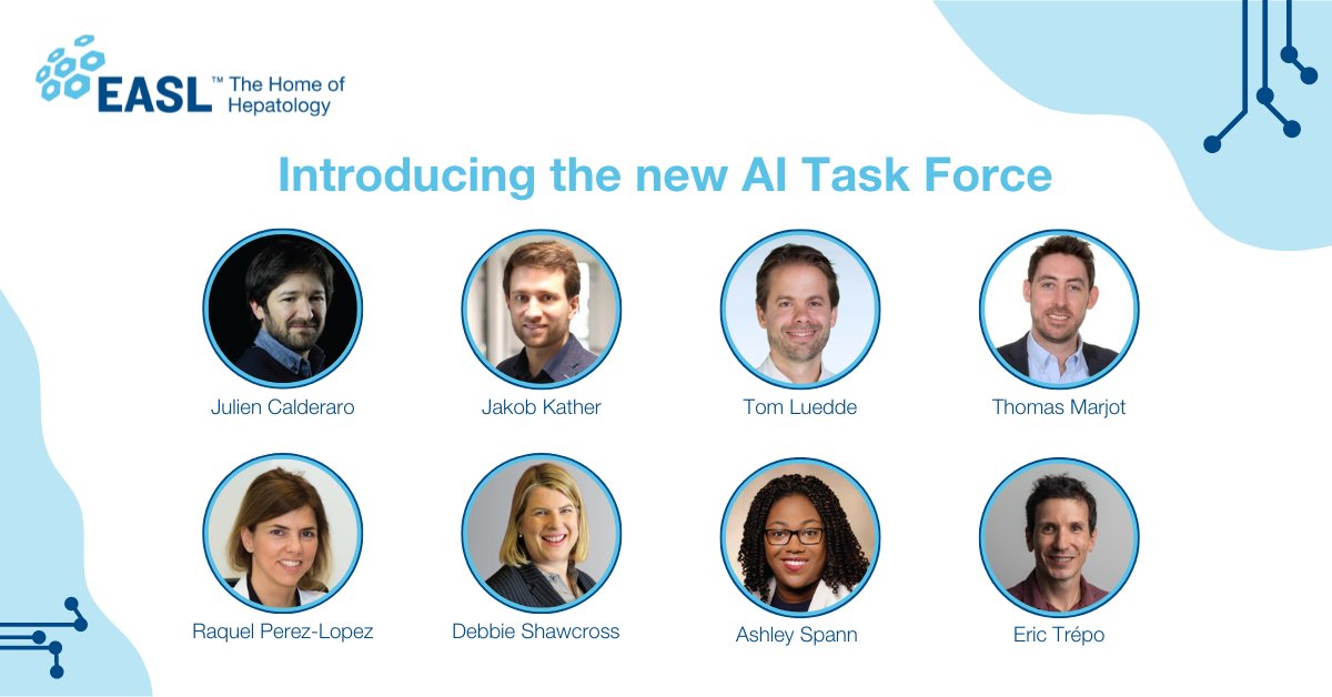 EASLnews (@easlnews) on Twitter photo We are delighted to announce the introduction of the new AI Task Force! Members are @Caldera60373705, <a href="/jnkath/">Jakob Nikolas Kather</a>, <a href="/tom_luedde/">Tom Luedde</a>, <a href="/tom_marjot/">Tom Marjot</a>, <a href="/RaqPerezLopez/">Raquel Perez-Lopez</a>, <a href="/DebbieShawcros1/">Debbie Shawcross</a>, <a href="/AshleySpannMD/">Ashley Spann</a> & <a href="/etrepo/">Eric Trépo</a>!
Together, they will work on shaping the association`s approach to AI for the We are delighted to announce the introduction of the new AI Task Force! Members are @Caldera60373705, <a href="/jnkath/">Jakob Nikolas Kather</a>, <a href="/tom_luedde/">Tom Luedde</a>, <a href="/tom_marjot/">Tom Marjot</a>, <a href="/RaqPerezLopez/">Raquel Perez-Lopez</a>, <a href="/DebbieShawcros1/">Debbie Shawcross</a>, <a href="/AshleySpannMD/">Ashley Spann</a> & <a href="/etrepo/">Eric Trépo</a>!
Together, they will work on shaping the association`s approach to AI for the