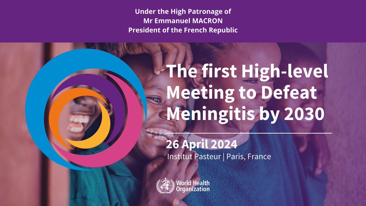 Watch live: The @WHO's first high-level meeting to defeat meningitis, happening now at Institut Pasteur, hosted by the government of France: shorturl.at/chyDI #DefeatMeningitis