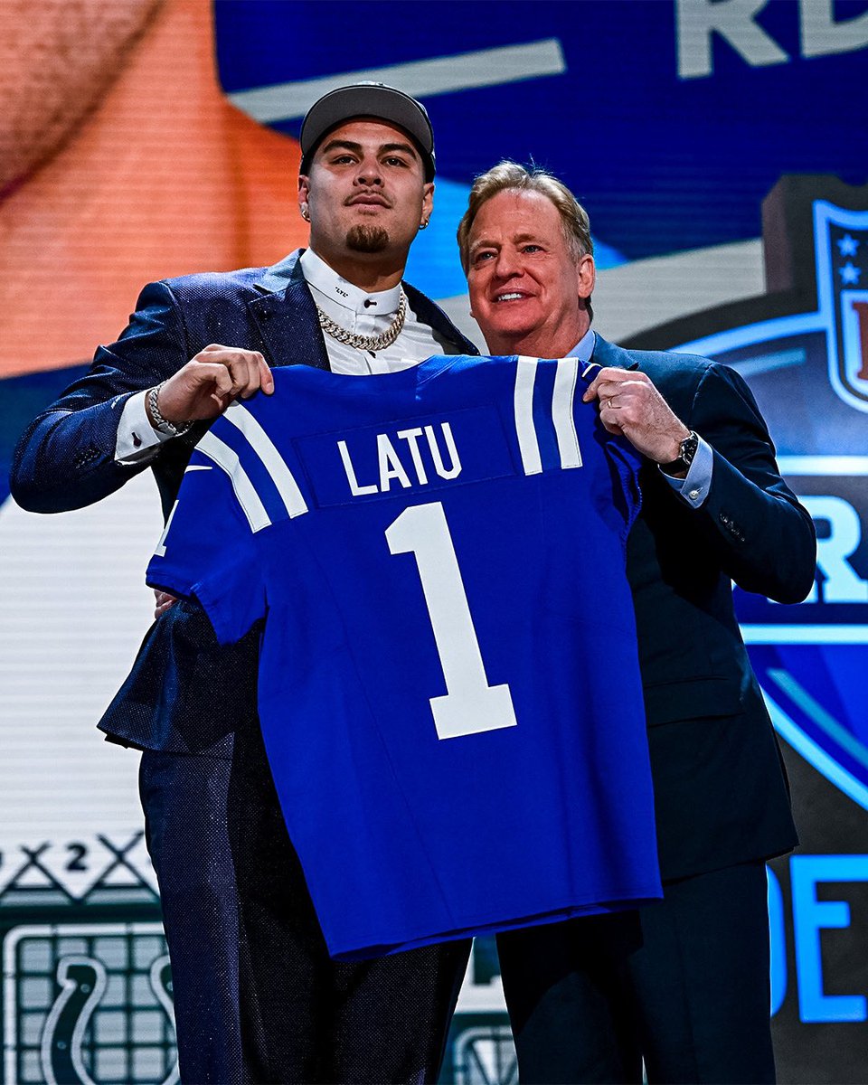 With the 15th pick in the 2924 @NFL draft the @Colts select @laiatu_latu Defensive end UCLA. WELCOME TO INDY #15