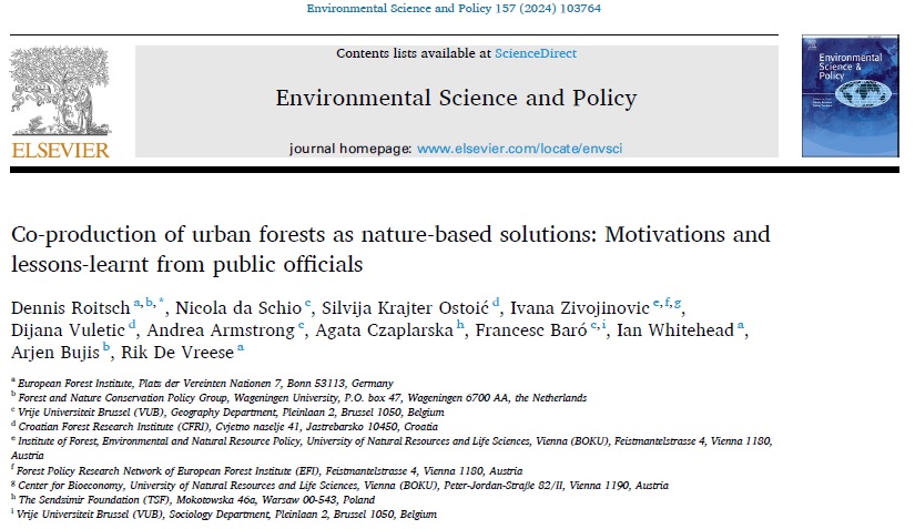 Francesc Baró (@francesc_baro) on Twitter photo 📢NEW <a href="/CLEARINGHOUSE_/">CLEARINGHOUSE</a> PAPER! We investigated the perspectives of public officials involved in the governance of co-production for urban forests as #NaturebasedSolutions in 7 EU cities.
Led by Dennis Roitsch, w <a href="/nicdas13/">Nic daS 🌿</a> <a href="/rdvreese/">Rik De Vreese</a> & other colleagues
👉OA: doi.org/10.1016/j.envs… 📢NEW <a href="/CLEARINGHOUSE_/">CLEARINGHOUSE</a> PAPER! We investigated the perspectives of public officials involved in the governance of co-production for urban forests as #NaturebasedSolutions in 7 EU cities.
Led by Dennis Roitsch, w <a href="/nicdas13/">Nic daS 🌿</a> <a href="/rdvreese/">Rik De Vreese</a> & other colleagues
👉OA: doi.org/10.1016/j.envs…