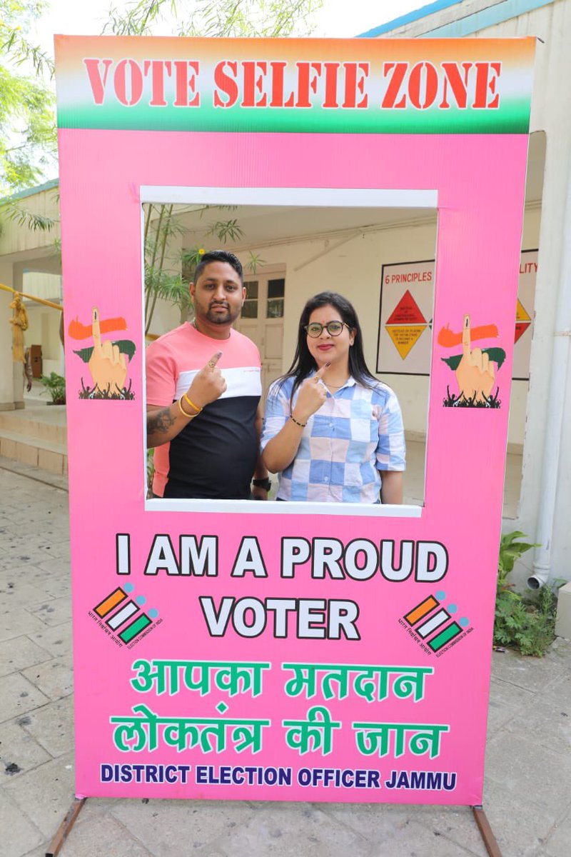 Vibrant Democracy in Action: Enthusiastic Voters at the Polling Stations in Jammu @ECISVEEP @SpokespersonECI