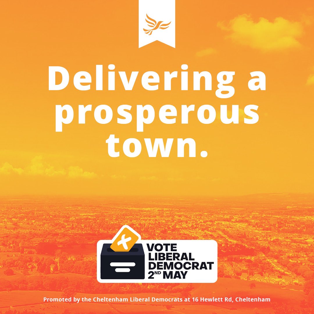 Delivering a prosperous town. ✔️ Our town has weathered the economic storm. Our local economy thrives, when compared to our neighbours and other towns. See our record so far, and our goals for the future: cheltlibdems.org.uk/manifesto24 🔶