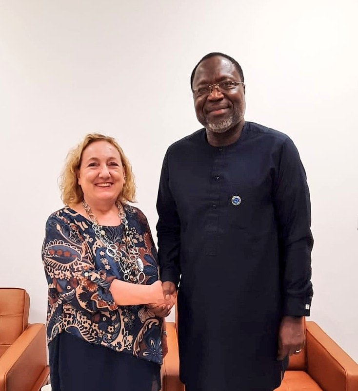 A pleasure as always to meet my friend @OmarAlieuTouray, President of the @ecowas_cedeao Commission. Fruitful exchanges on the latest political and #security developments in the #Sahel and on the way forward of #ECOWAS in the region