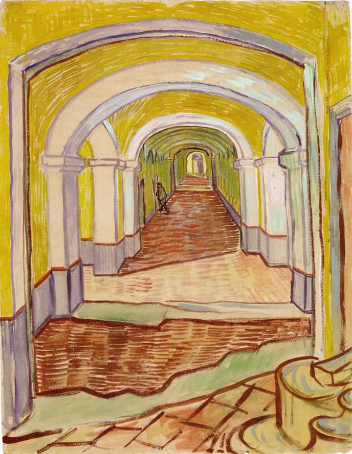 //...Vincent van Gogh...//
A Passageway at the Asylum
Black chalk, gouache; 651 x 491 mm
1889.
Metropolitan Museum of Art, New York
#vincentvangogh #vkac #verocskakoschsartcorner