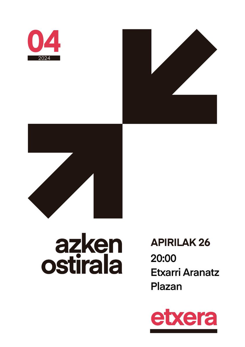 GAUR ETXARRIN

🟢 HILEKO 𝗔𝗭𝗞𝗘𝗡 𝗢𝗦𝗧𝗜𝗥𝗔𝗟𝗔 

📆 Apirilak 26

↗️ Euskal preso, iheslari eta deportatuak #etxera ↙️