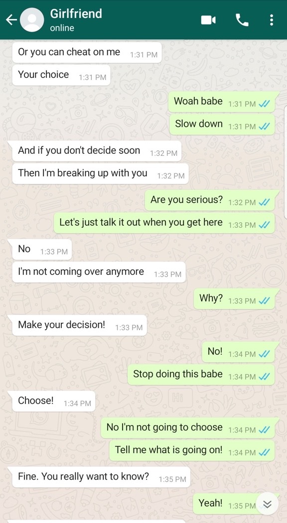 This conversation between a guy and his girlfriend should make you laugh or get you angry🤣💔

Open the thread 😂😂