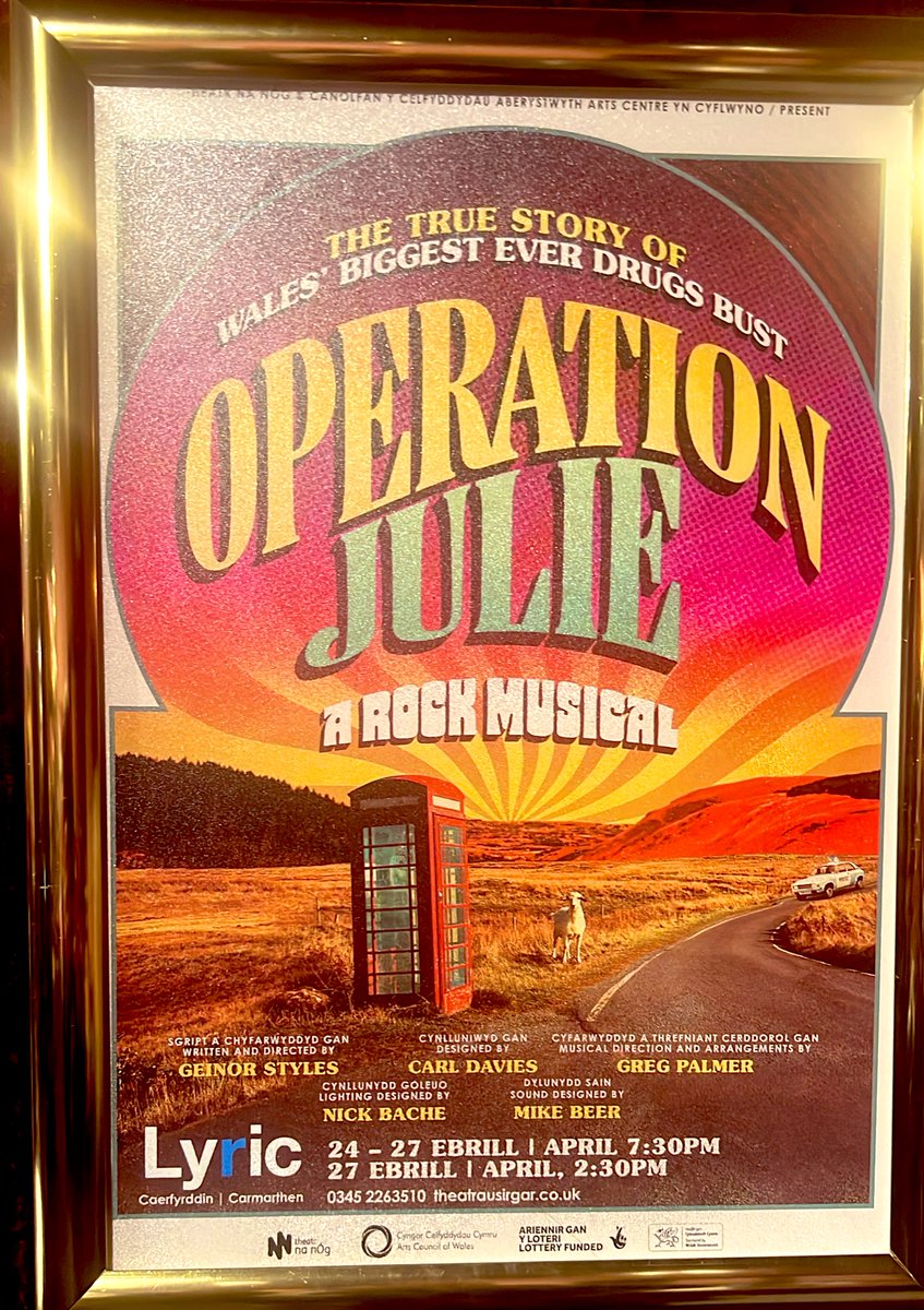 I saw the fabulous Operation Julie last night at the beautiful Lyric Theatre Carmarthen. Great, true story and fantastic cast of actor musicians. It’s on tour at the moment, go and check it out, it’s joyful theatr-nanog.co.uk/operation-julie @theatrnanog ❤️❤️❤️
