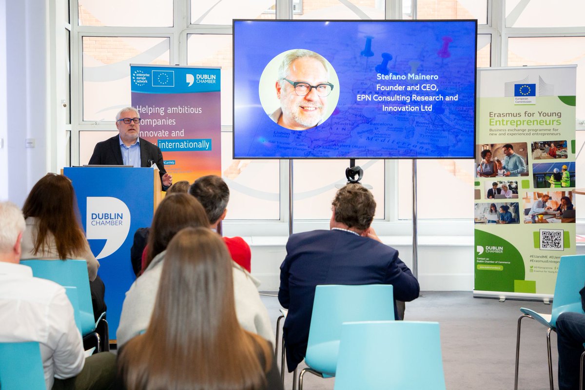 Last 24 April 2024 we were happy to have our #EPNConsResearch CEO #StefanoMainero speaking at the #DublinChamber about #EUfunding schemes for #businesses with special attention to #HorizonEurope and the #EICAccelerator.

linkedin.com/posts/dublin-c…