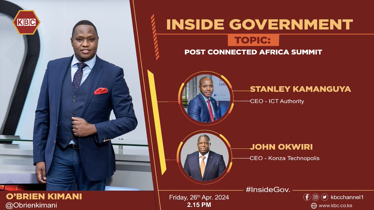 jpokwiri's tweet photo. Join us live on @KBCChannel1 today at 2.15PM EAT as we reflect on the key takeaways from the recent #ConnectedAfricaSummit2024 and the future of @konzatech as a catalyst for innovation and a key player in Africa's digital transformation journey.
@obrienkimani @KamanguyaS https://t.co/OPx7gbjdJN