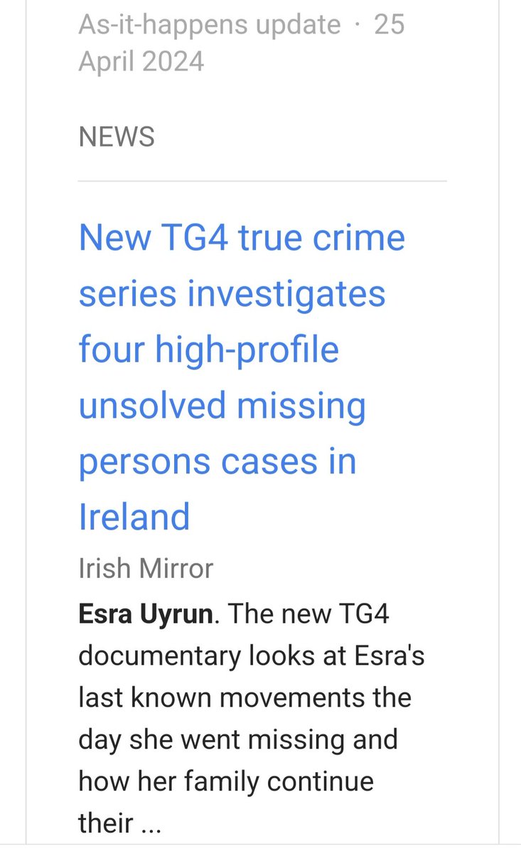 Confirmation that the TG4 program will be on 15th May 9.30pm #missing #BringThemHome #Ireland #dublin #Clondalkin