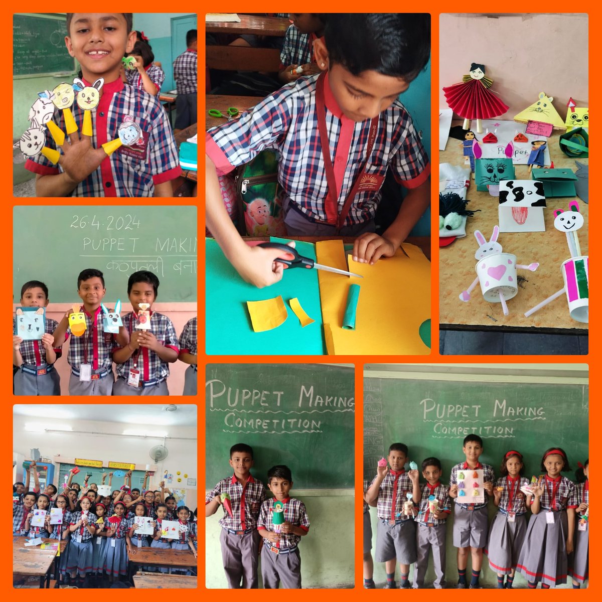 'Today's puppet making competition for primary kids was a hit! 🌟 Their imagination knows no bounds, and the dialogue delivery was top-notch. Kudos to all participants for honing their speaking competency in such a fun way! #KidsCrafts #CommunicationSkills' @KVS_HQ @KvsMumbai