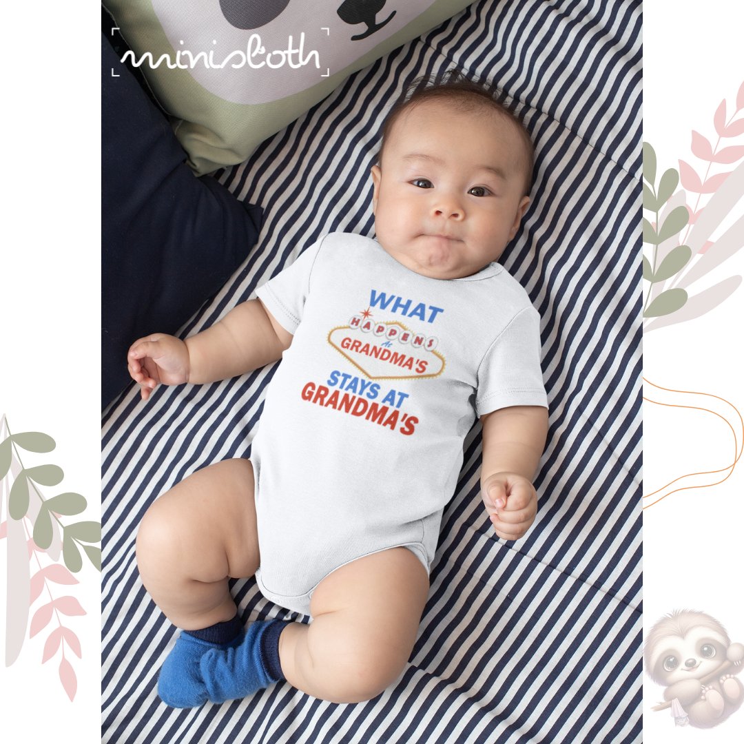 minislothdesign's tweet photo. Shh... 🤫 What happens at Grandma's, stays at Grandma's! This baby onesie is your little one's ticket to the exclusive club where the rules are made by Grandma, and every visit is an adventure.!
Get it  today: https://t.co/8o73LsUsyp

#minisloth https://t.co/L5lvTk9c4B