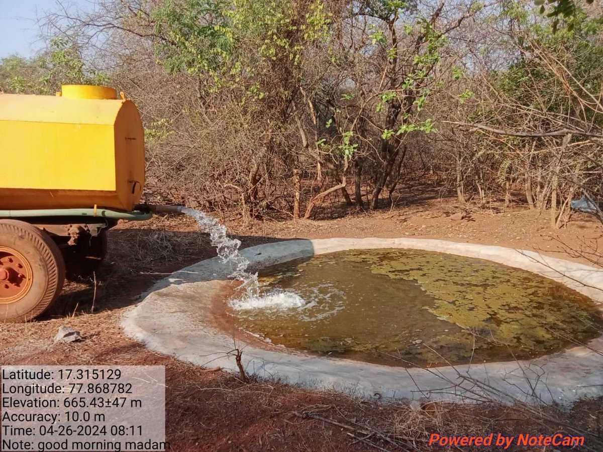 Meantime saucers pits are being filled by our staff for our wildlife. An early morning action of our field staff somewhere in #Telangana #summer #Wildlife #Survival