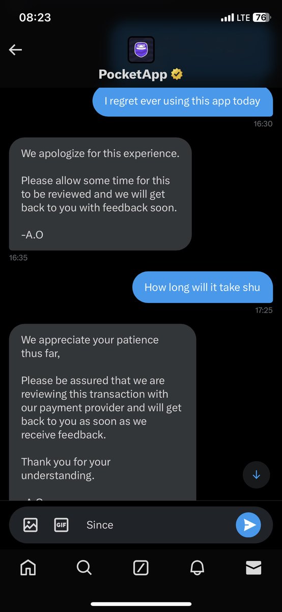 Ric_htech's tweet photo. Pocketapp please let my transaction go through or reverse my money ..wtf, na bad thing I go say mey I use d dirty app .. I leave my opay say mey I try Una .. now I’m stranded for days .. n all the email I could get is we sorry and working on it for more than 28hrs @getpocketapp https://t.co/oYfwtKxSyA
