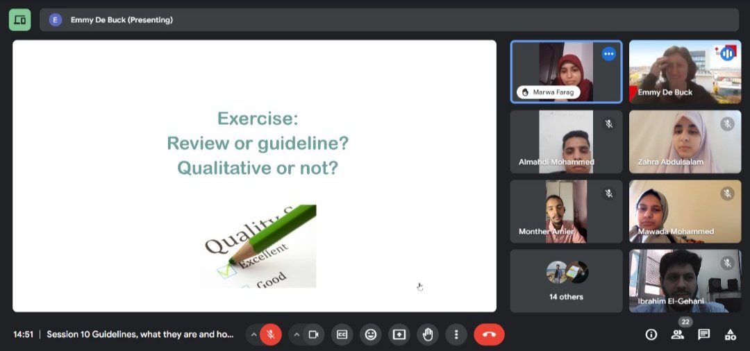 IbrahimGehani's tweet photo. A spectacular lecture! We had the honor of joining Dr. Emmy in an incredible session which allowed the group to dive into the secrets of #evidence_based #guidelines it was truly invaluable to the future researchers! @CEBaP_evidence @ijfaeducation @EmilyOliver143 @jumpnjeffrey https://t.co/u8sq70jmmK