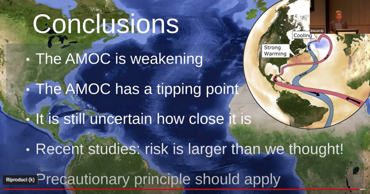 Climate change, AMOC, Gulf Stream, hysteresis behaviour, tipping points, extreme weather events and risks for Europe - an update by @rahmstorf - ☛youtube.com/watch?v=HX7wAs…