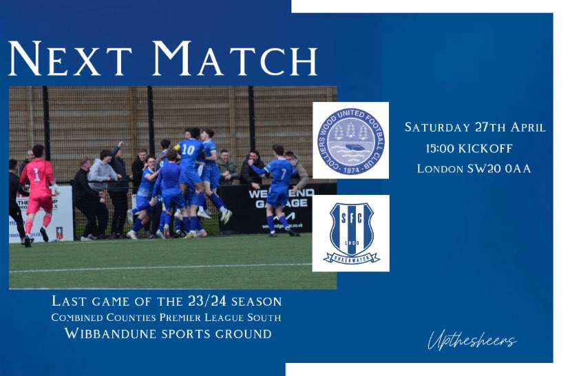 LAST GAME OF SEASON!!! 🆚@wood_utd 🏟️Wibbandune Sports Ground 📍SW20 0AA 🗓️Saturday 27th April 2024 🕟15:00 20th V 19th Come away to support the SHEERS!