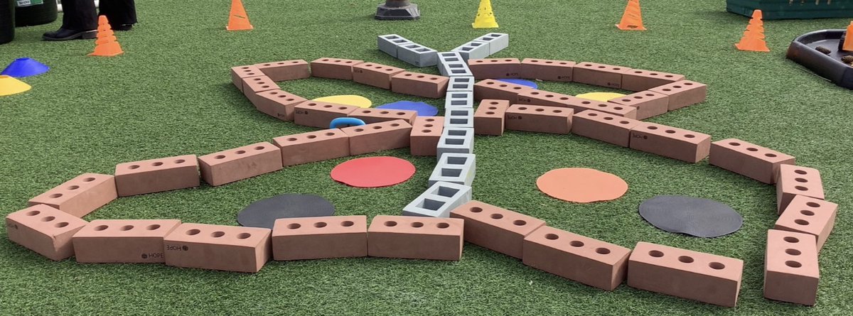 whitchurchprm's tweet image. During Outdoor Learning Week, 1CZ drew minibeasts with chalk and then added different textures, and decided to use the construction equipment to create a symmetrical butterfly.  #WPSRec #WPSOutdoorLearning