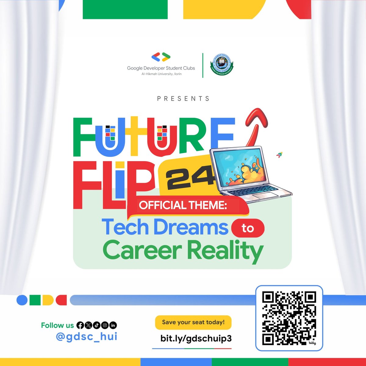 Stop dreaming fam! 🚫✋ Your career reality is about to get a major upgrade! 🚀 Get ready to flip the script at #FutureFlip24! 🎉 Be a part of this epic journey from tech dreams to career success! 💼 RSVP: bit.ly/gdschuip3 #FutureFlip24 #GDSCHUI #DevelopersStudentsClub