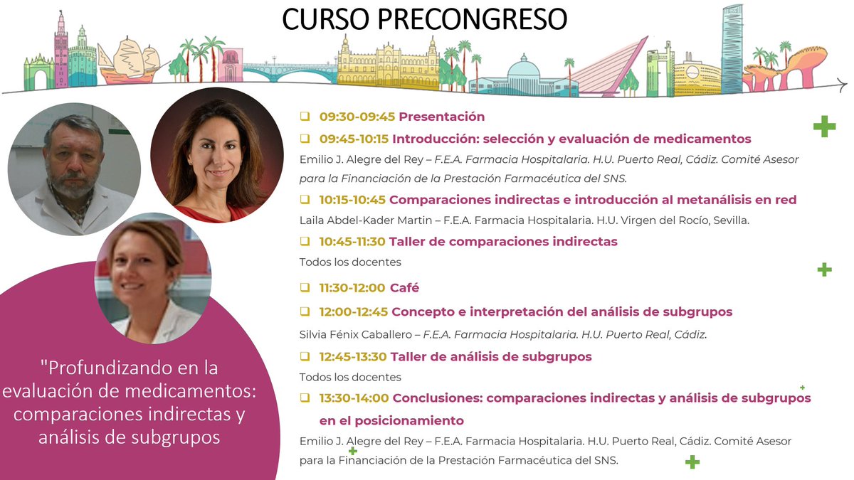 safh_info's tweet photo. 📢��Últimas plazas para asistir al curso precongreso " "Profundizando en la evaluación de medicamentos: comparaciones indirectas y análisis de subgrupos. ¡Completa tu formación y ponte al día de forma práctica y aplicada! Inscripciones: https://t.co/pysUPJjeeu https://t.co/q1L25pUMOb