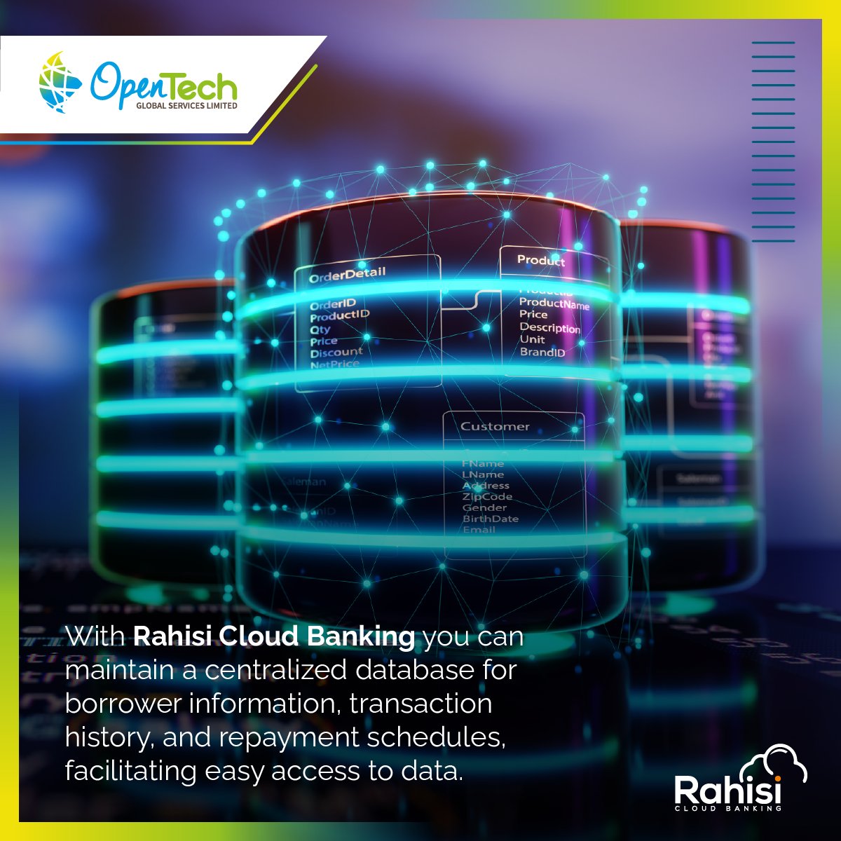 Rahisi Cloud Banking offers easy access to borrower information, transaction history, and repayment schedules - all in a secure environment.
#MoneyManagement #Money #Loan #Microfinance #RepaymentSchedules #TransactionHistory  #MobileMoney #Banking #LogBookLoan #AssetFinance #MFI