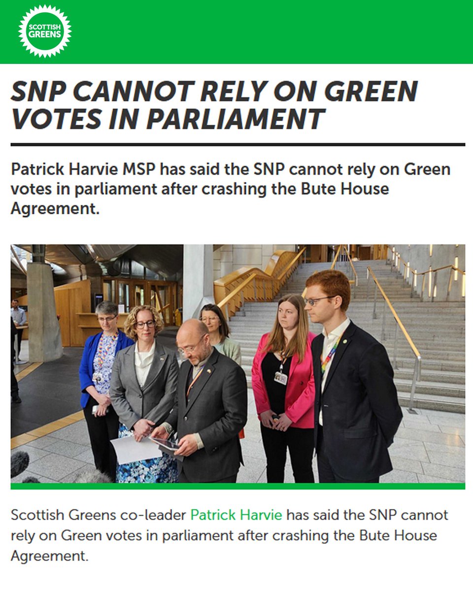 ASpacetimePoint's tweet photo. @scottishgreens no longer allow comments on their X feed… kinda tell you something… eh…😂

They will lose far more 1st and 2nd votes as a result of siding with the Tories.  

The Green’s unionist tail finally shows through… and they WILL suffer in Scotland. https://t.co/KxflSirXKb