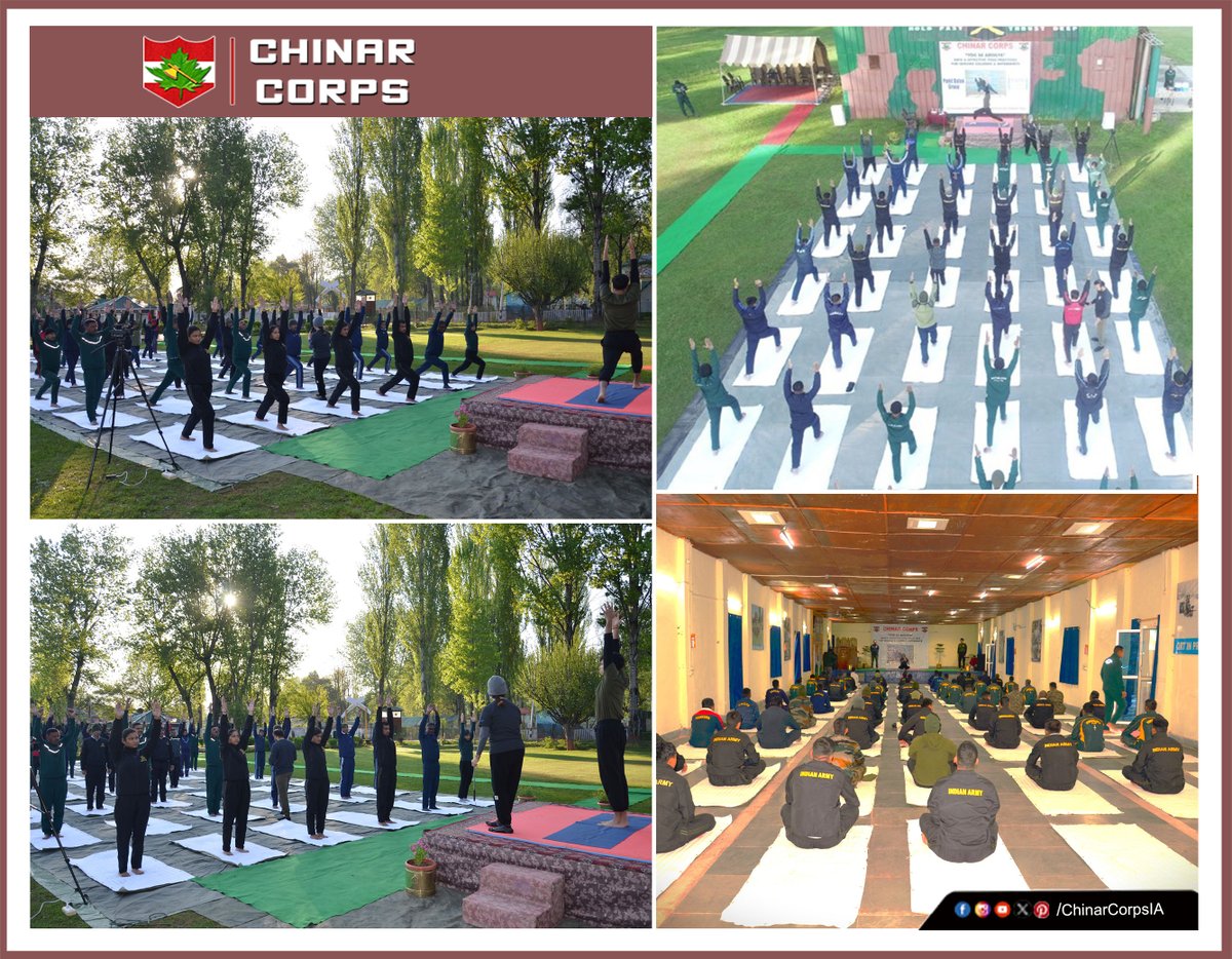'Year of health and wellness' #ChinarWarriors organised a Yoga Session for #Soldiers at #Baramulla. The aim of the programme was to enhance mental and physical well-being of troops deployed in operational conditions. #Kashmir #wecare @adgpi @NorthernComd_IA