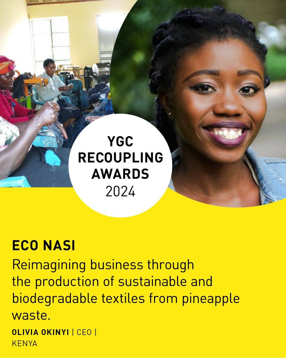 #FastFashion contributes massively to environmental pollution.

Olivia Okinyi & EcoNasi, formerly @PineKazi create sustainable, biodegradable textiles from pineapple waste!💛
EcoNasi is a catalyst for change - integrating conscientious designs, artisan skills & inspiring stories.