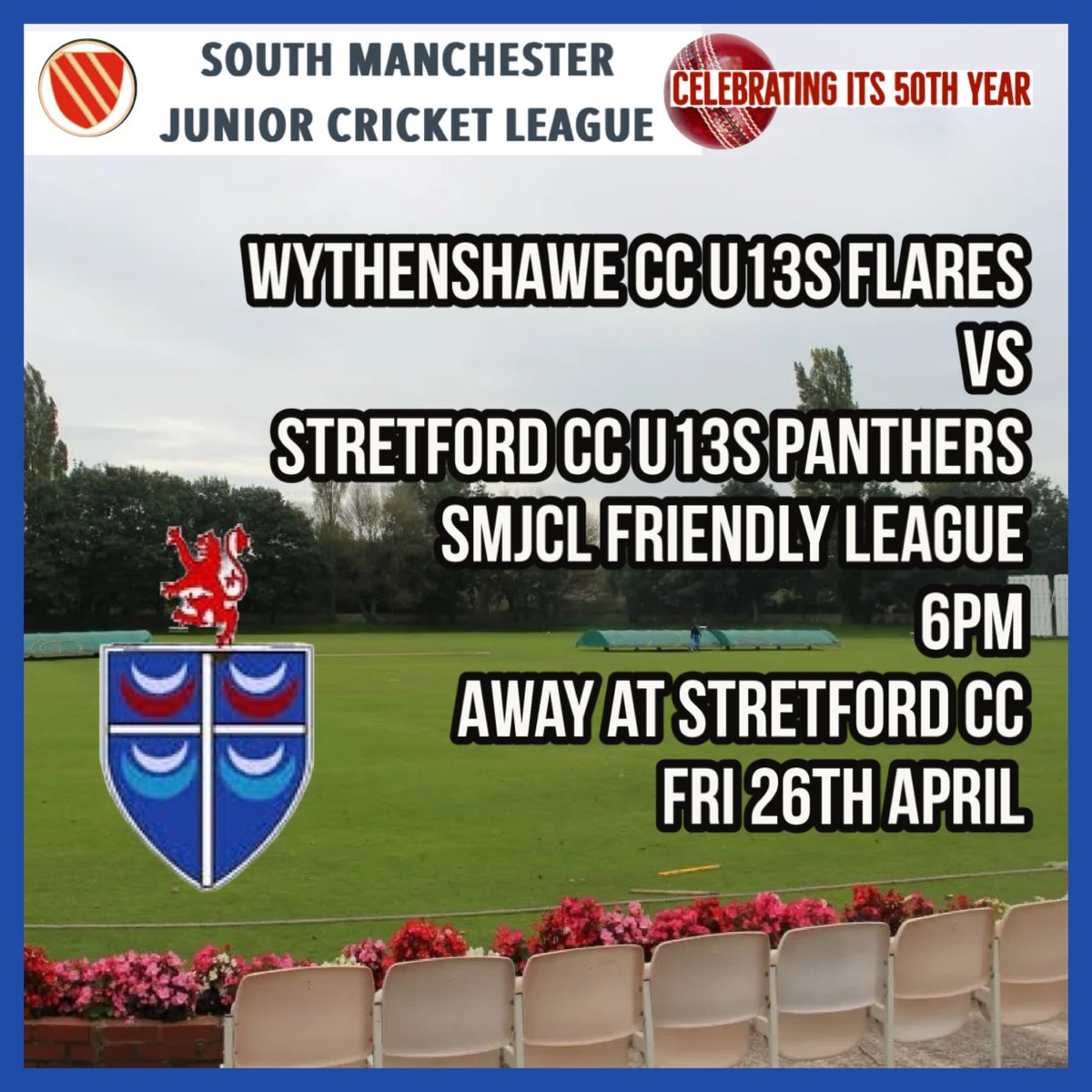 Could we actually get a game ON tonight? Hoping weather stays kind for tonights U13s Flares match vs @Stretford_CC Panthers, it’d be great to get @smanjcl’s 50th year up & running for Wythenshawe CC Our other U13s match vs Urmston to be rearranged within the next 2 weeks 🏏🤞☀️