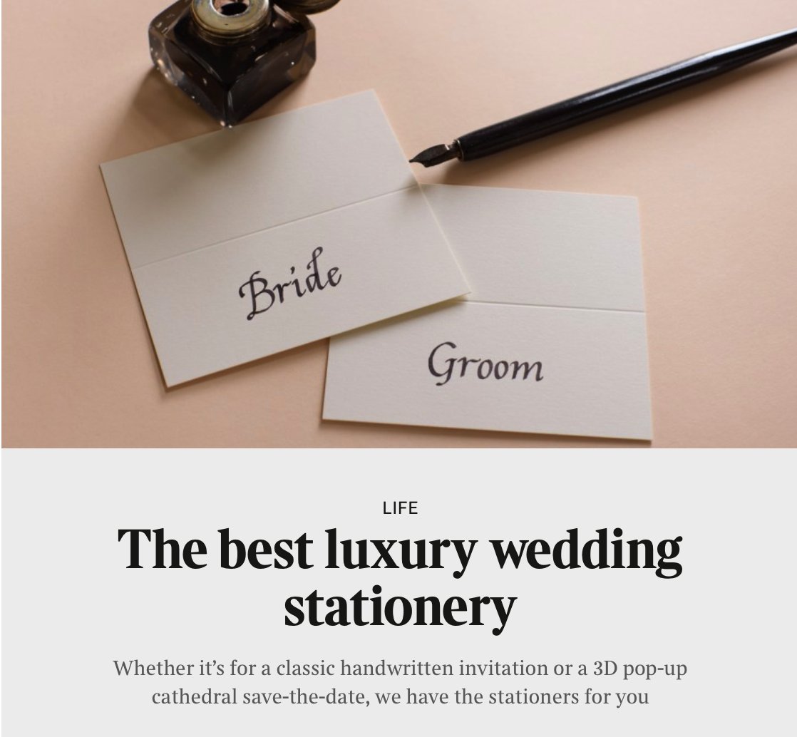 More than infrequently I wonder what sort of world we inhabit. I'm all for a bit of silliness, but seeing an advertorial in the Times on luxury wedding stationary took this morning's biscuit. It's only a wedding. Send an email.