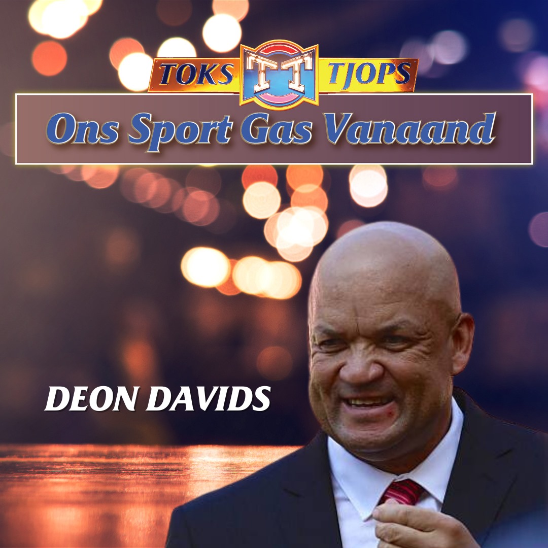 ToksnTjops's tweet photo. Vanaand verwelkom ons met trots die talentvolle assistent Springbok afrigter, Deon Davids, in die losie! Sy bydrae tot die Sprinbokke is onmisbaar en sy leierskap onbetwisbaar. Kom kuier saam met ons 20:00 op @kykNETtv! 

#DeonDavids https://t.co/UbhwCf8KbU