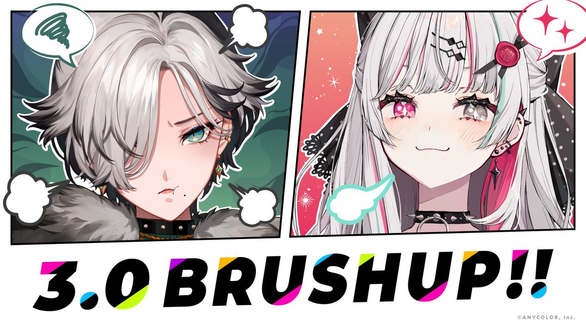 【Version 3.0 BRUSHUP!!】 '3.0 BRUSHUP' of the following Livers' Live2D models will be updated soon!✨ @KunaiNakasato 🍡😼 & @I_Nozomi_ ❤️‍🩹 Check out the rich and vivid expressions on their live streams!😆 #NIJISANJI_EN