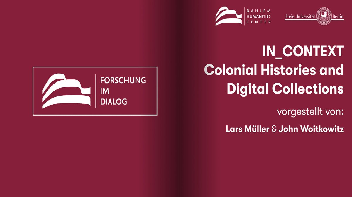 Vielen Dank @DHC_Berlin für eine spannende Diskussion zum Umgang mit Quellen aus kolonialen Kontexten + Möglichkeiten der Digital Humanities. Wir freuen uns auf den weiteren Austausch mit neuen + alten Kolleg:innen @ADA_FU_Berlin @stabiberlin #IN_CONTEXT tinyurl.com/234j4bjp