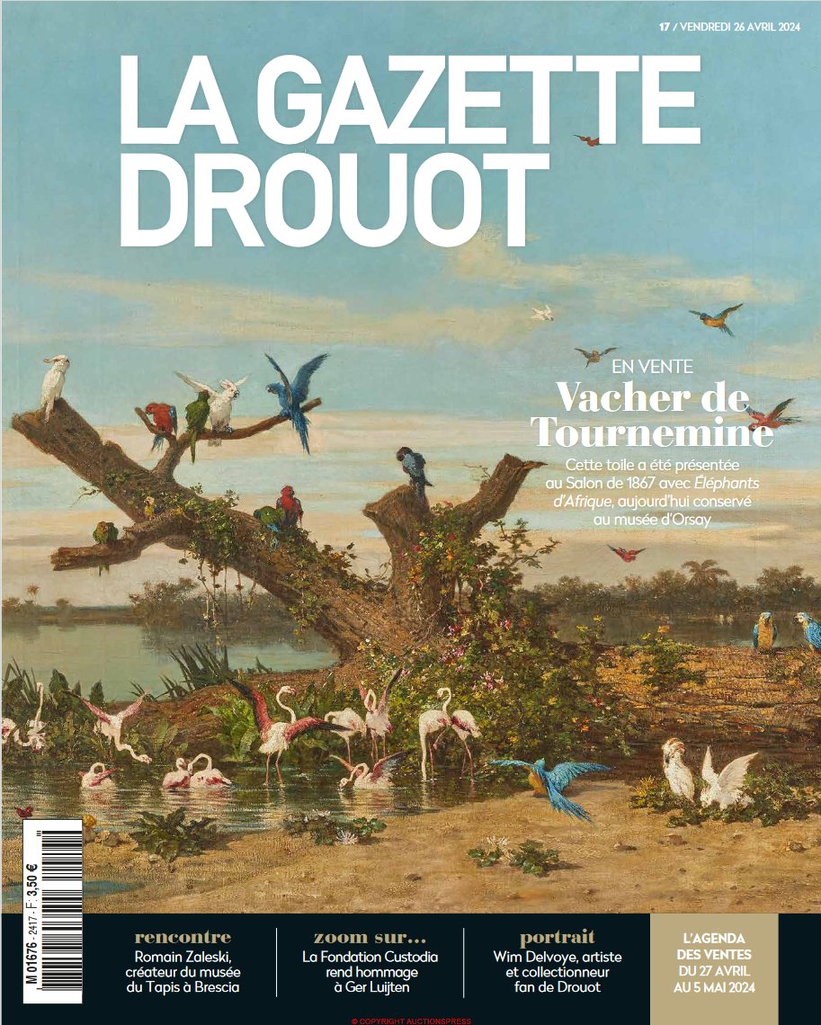 La Gazette de la semaine est arrivée, En Une, le paradis des oiseaux selon le peintre orientaliste Charles de Tournemine Mais aussi : le pleinairisme de Ger Luijten à la @FondCustodia RDV sur gazette-drouot.com