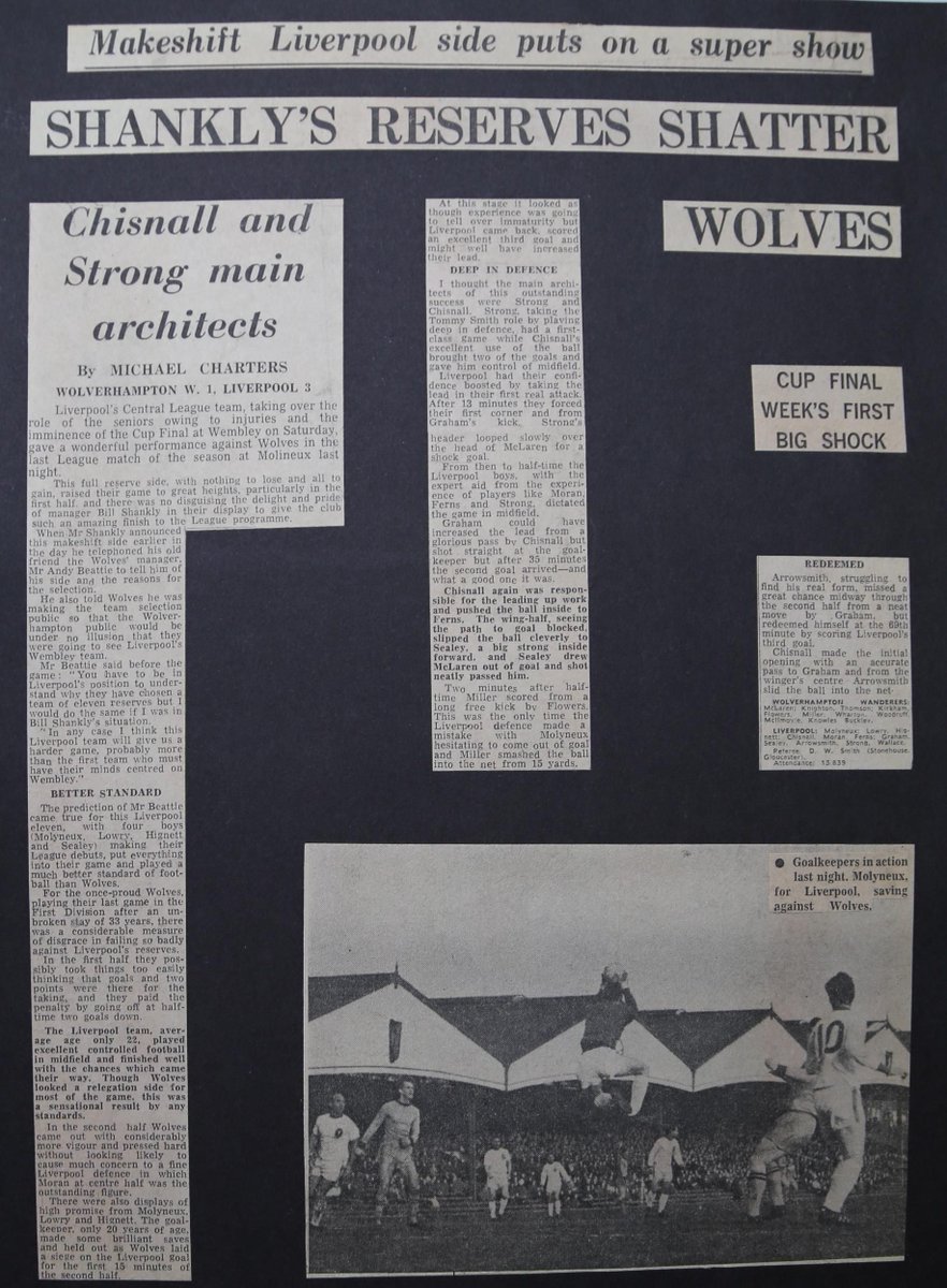 On this day in 1965, 4 young players made their professional debut for Liverpool as Bill Shankly rested his main stars for the incoming FA Cup Final. That 'mixed' #LFC side still managed to beat Wolverhampton 3-1 at Anfield, wth debutant John Sealey grabbing one of the goals!