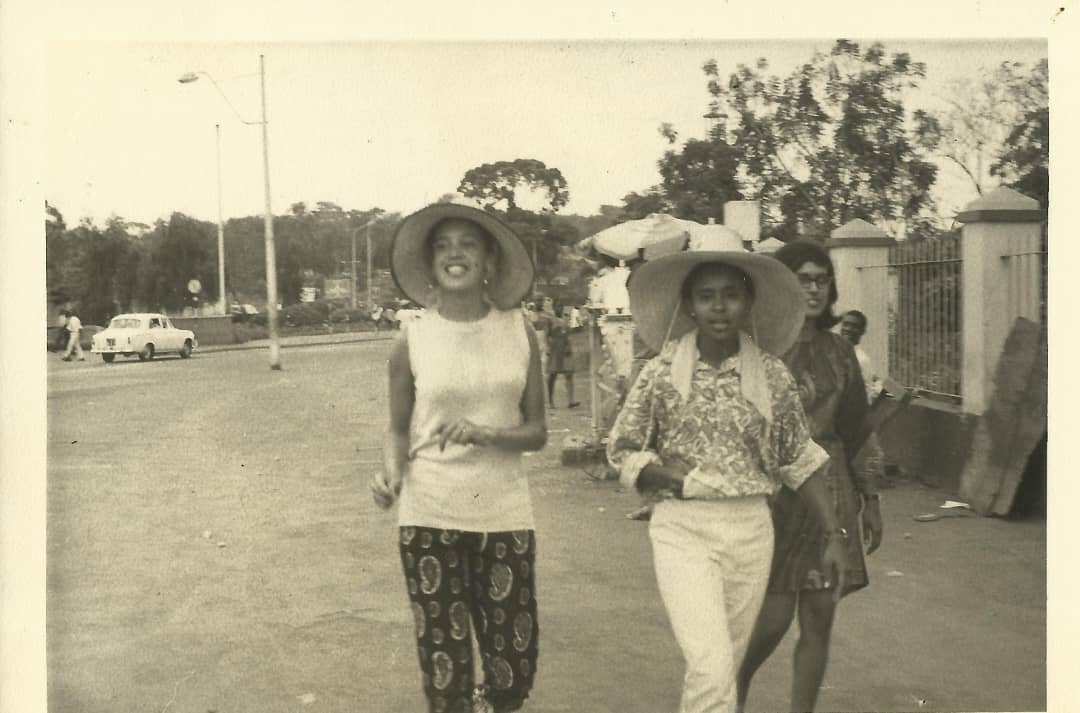 Our Chair Board of Trustees, Margaret Blick (Dr. @KigoziMaggie) pictured at the Clock Tower running towards the Freedom Square in 1970 during a Makerere Run. She tied with her colleague Suraiya Farooki (right) in a run that had started in Kisubi. #FlashbackFridays #MakRun2024