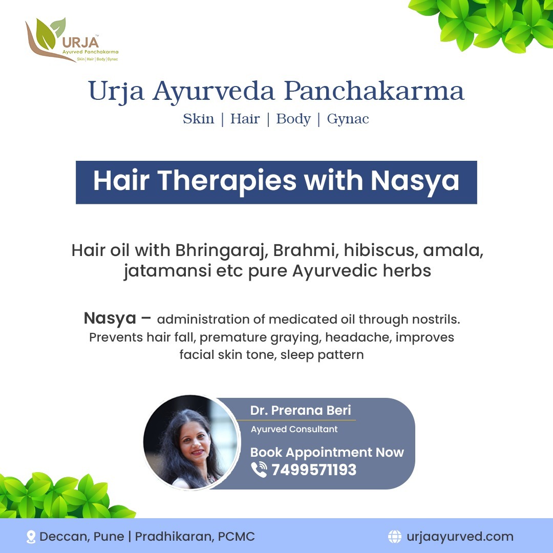 Experience the Power of Hair Therapies with Nasya at Urja Ayurveda. 
.
. 
#hair #haircare #nasya #ayurved #ayurvedicremedies #hairtreatment #massage #hairfallcontrol #urjaayurved #drpreranaberi