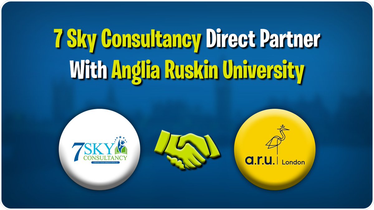 Exciting news! 7sky consultancy has partnered with Anglia Ruskin University! Anglia Ruskin offers top-ranked programs & 7 Sky Consultancy provides expert application guidance. Contact us for a FREE consultation! #7SkyConsultancy #AngliaRuskinUniversity #StudyAbroad