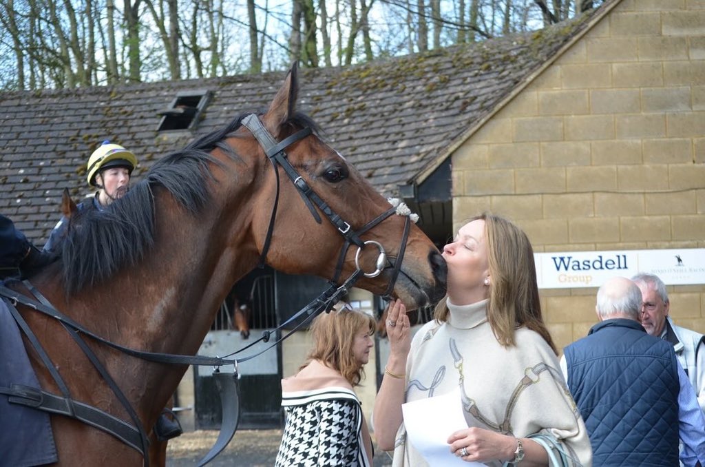 We have one runner at Chepstow this evening. Jonjo Jr. rides Track And Trace (pictured here with two of his owners Pat and Lisa Campbell) in the 5.10 Handicap Chase.