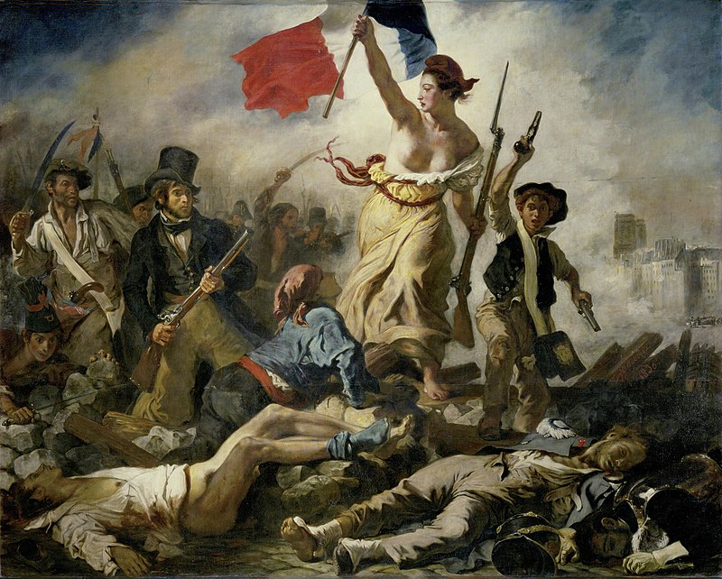 Eugene Delacroix, pittore francese nato il #26aprile 1798 🖼️La libertà che guida il popolo,olio sul tela, 1830