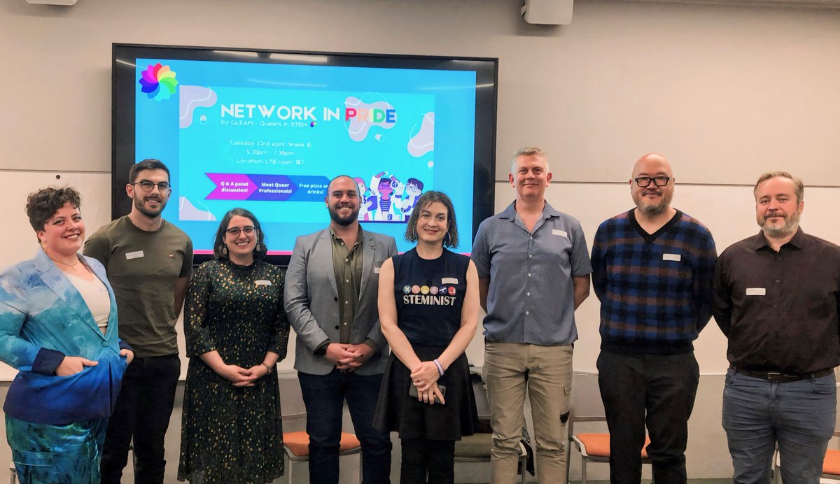 Had a great time earlier this week hanging out with wonderful colleagues from academia and industry sharing our career paths and advice with undergrads over 🍕as part of a network in pride event organised by GLEAM Monash, a student group for Queer #STEMM students 🙏🏳️‍🌈🏳️‍⚧️