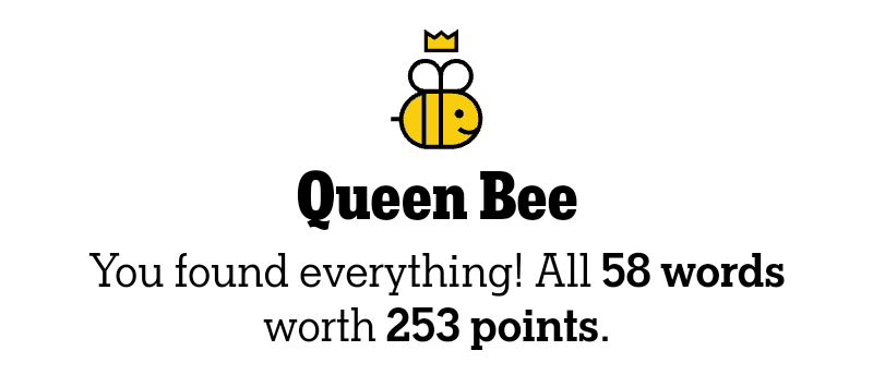 #hivemind #NYTSpellingbee 

That was fun! 👑🐝