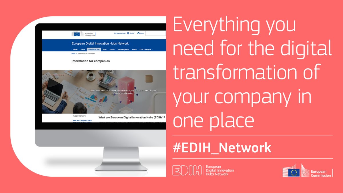 📢 Calling all #SMEs!

🌐 Learn more about the #EDIH_Network and how we can help you launch your company’s digital transformation in our ‘Information for companies’ website section.

Everything you need in one place 👉 bit.ly/48qOT9V